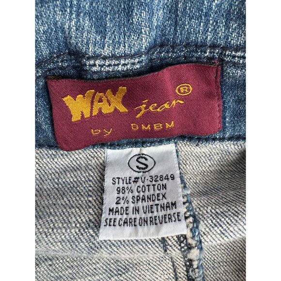 Wax Jean by DMBM Y2K Denim Blazer Jacket Size S Grunge 2000s Fitted Acid Wash - Picture 7 of 9